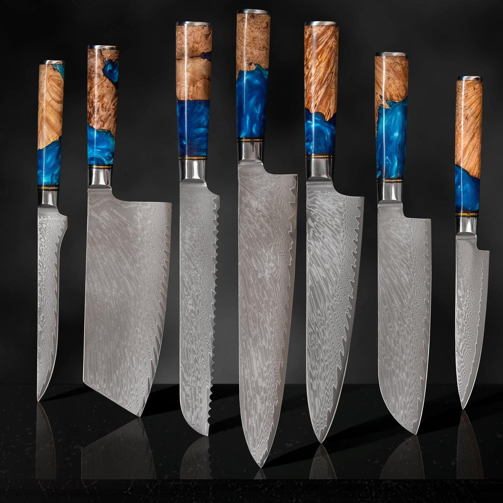 Steel Kitchen Knives Set, Wood Kitchen Knives Set